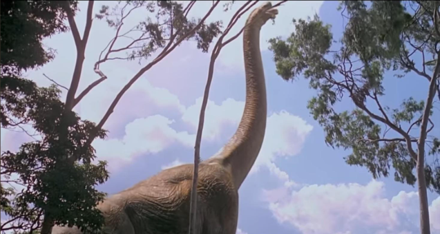 Jurassic Park 1993 brachiosaurus pioneering CGI rendering setup