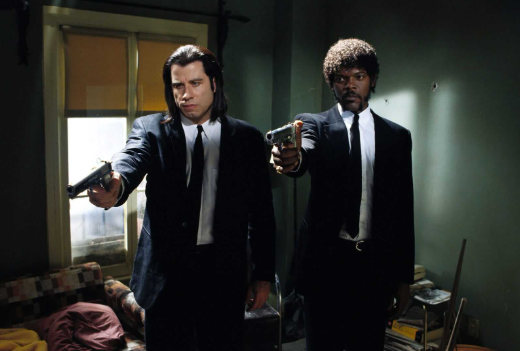 Pulp Fiction 1994 Vincent and Jules framing setup