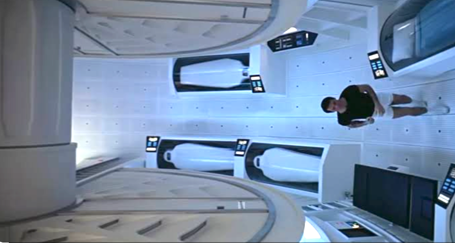 2001 A Space Odyssey centrifugal hallway geometric cinematography