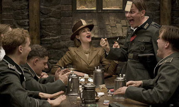 Inglourious Basterds card game sequence suspense Tarantino direction