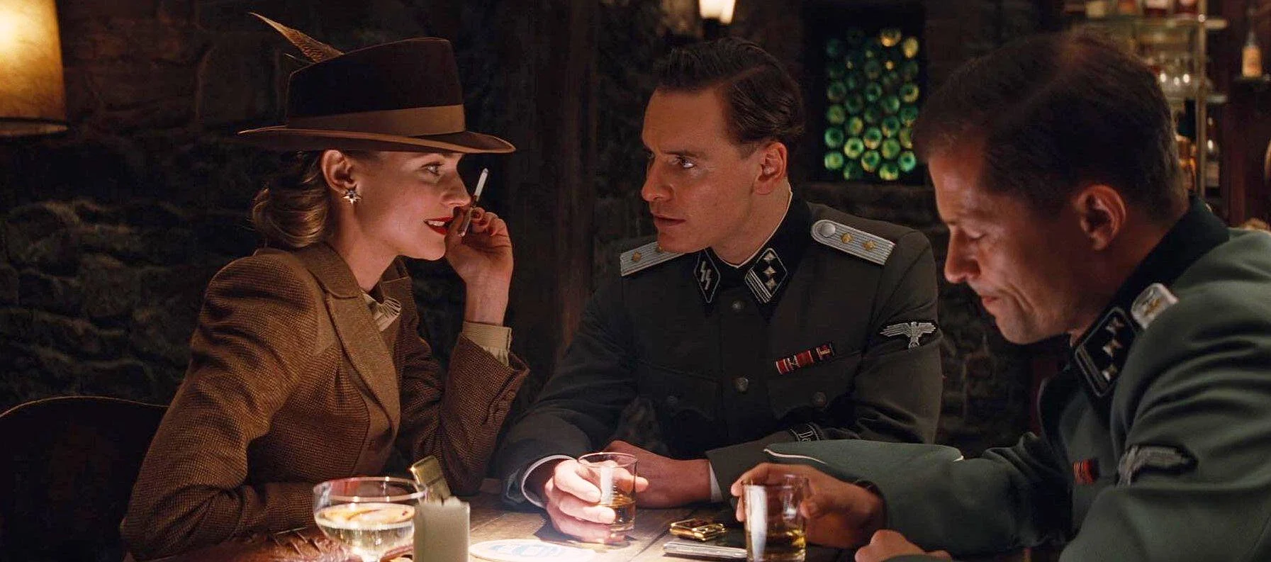 Inglourious Basterds tavern scene character blocking direction breakdown