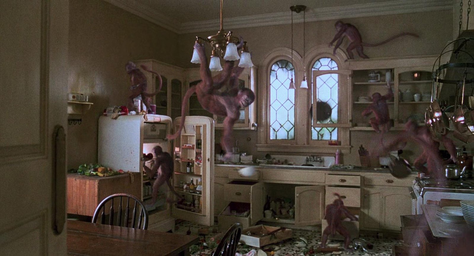Jumanji kitchen chaos narrative editing pacing mechanical composition