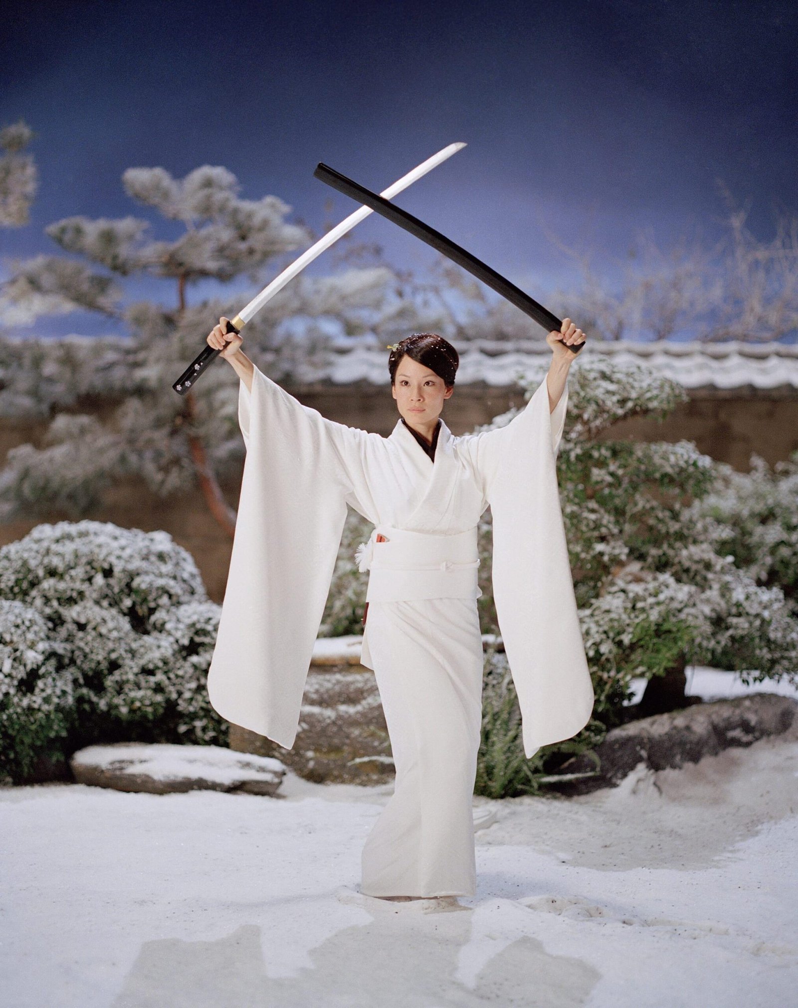 Kill Bill Vol 1 2003 Garden Snow Scene Overheard Composition Diffuse Light